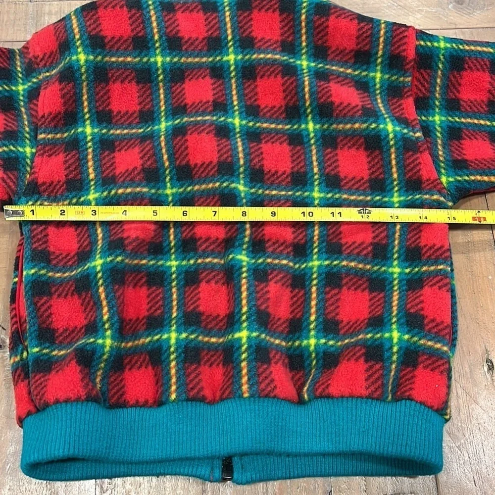Gymboree vintage square plaid fleece jacket